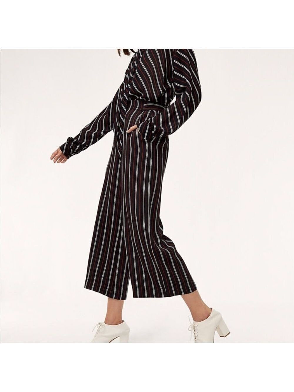 Aritzia Wilfred Faun wide leg crop pant